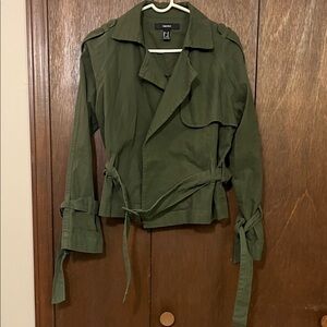 Forever 21 Olive Green Trench Jacket